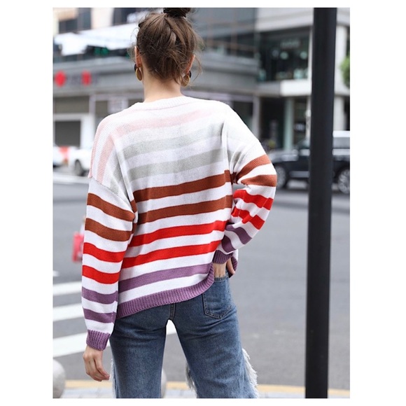 $17 start No. 41💜💜stripe sweater - Picture 2 of 2